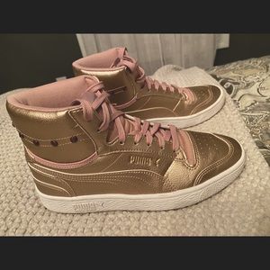 Puma Pink metallic high tops, Size 7